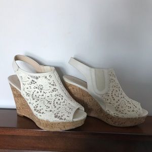 Lace cork wedges